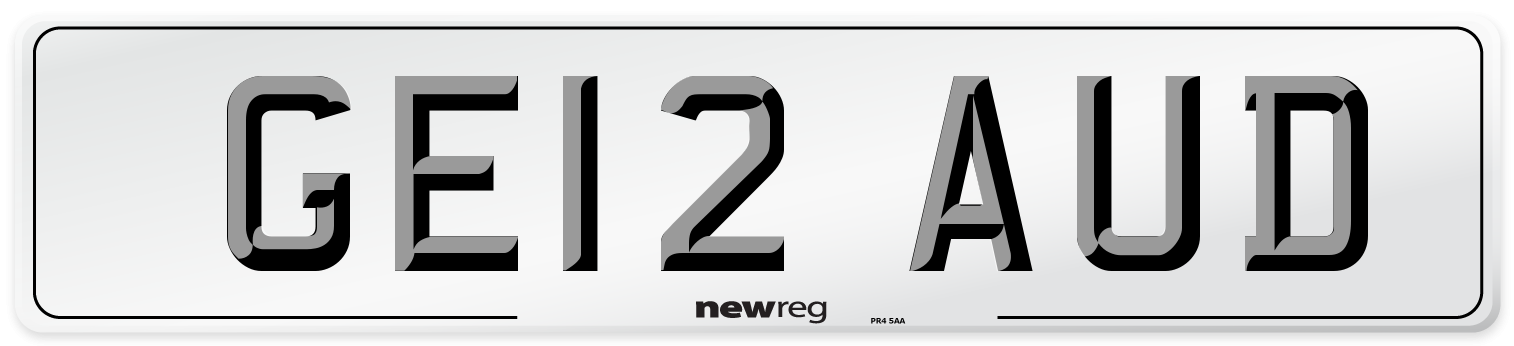 GE12 AUD Number Plate from New Reg